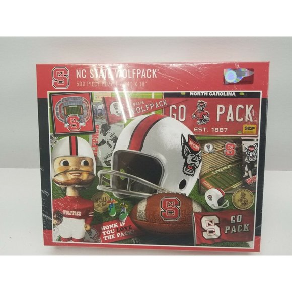 NC State Wolfpack 500 Piece Puzzle 24"x18" Go Pack Stadium Helmet Football A - Picture 5 of 9